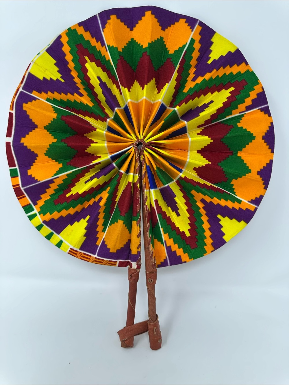 Handmade African Kente Print Folding Hand Fan Portable Summer Cooling Fan